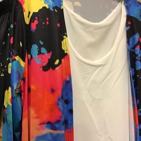 Plus Sz Printed Tank Top+Long Cloak+Pants 3pc Set - Picture 7 of 13